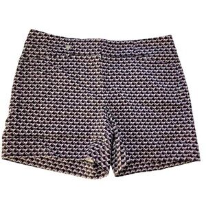 WHBM Womens The 5 Inch Short Geometric Black Purple 5 inch Pockets Colorful Sz 8